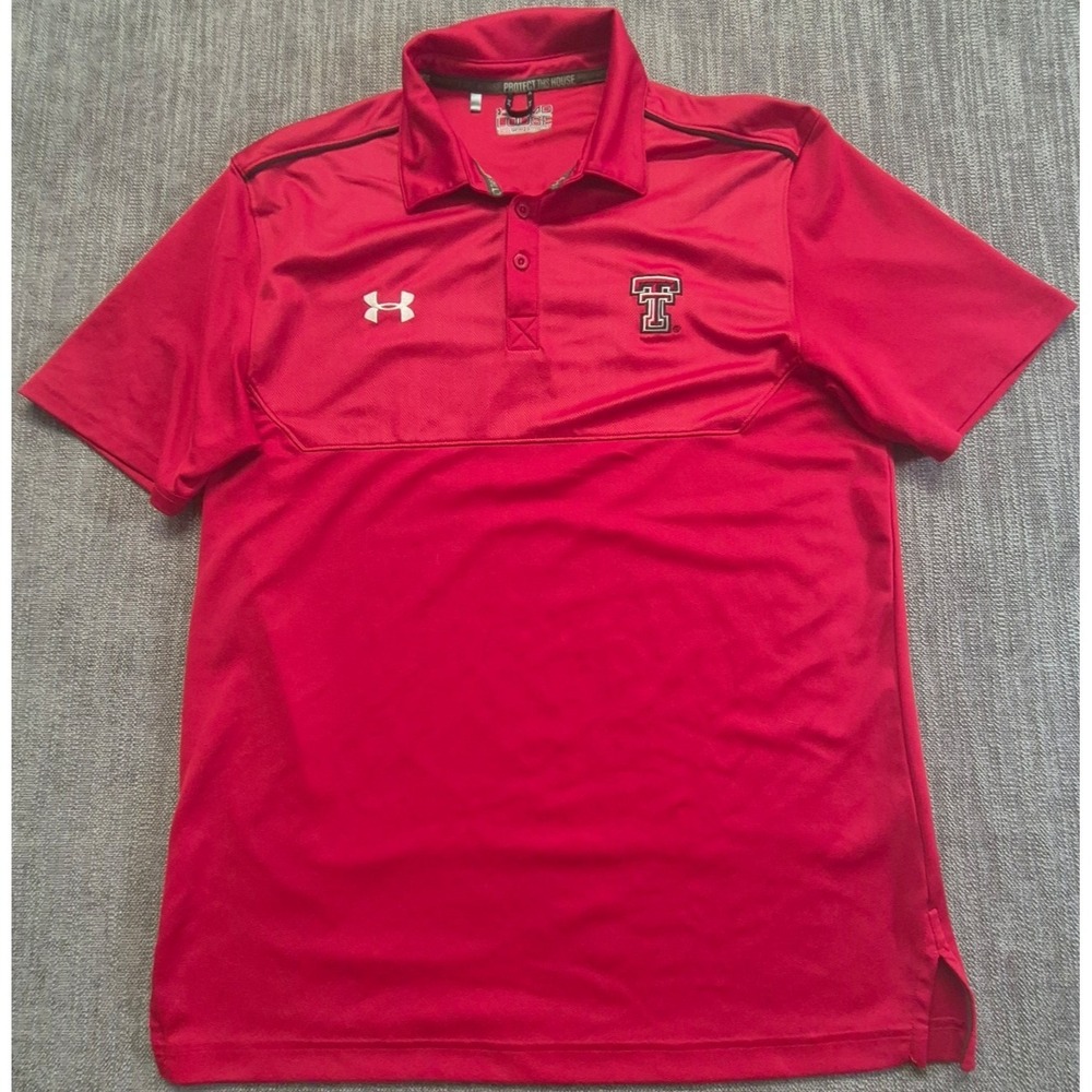 Texas Tech Red Raiders Under Armour Men's Red HeatGear Loose Polo Shirt M NCAA